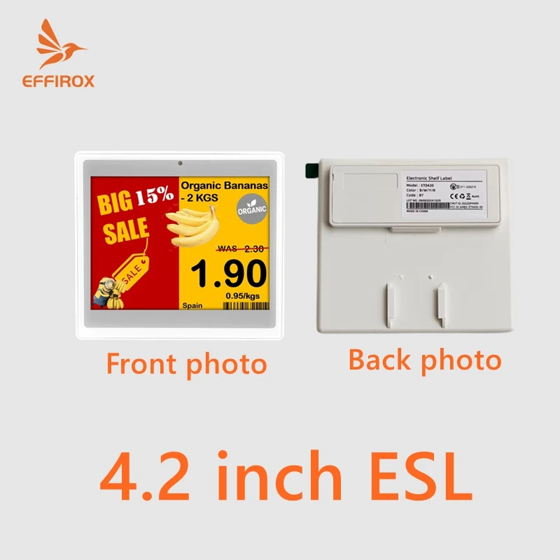 4.2인치 4색 전자 가격표시기 Eink 전자종이 스크린 전자 선반 라벨 (매장용)
