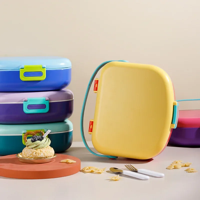 Portable 1300ML Divides Lunch Box Reusable Creative Outdoor Picnic Box BPA-Free 4 Compartment Food Container Student Children LI