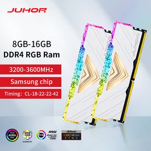 Image for JUHOR RGB RAM DDR4 8GB 16GB 3200MHz 3600MHz DDR4 D 