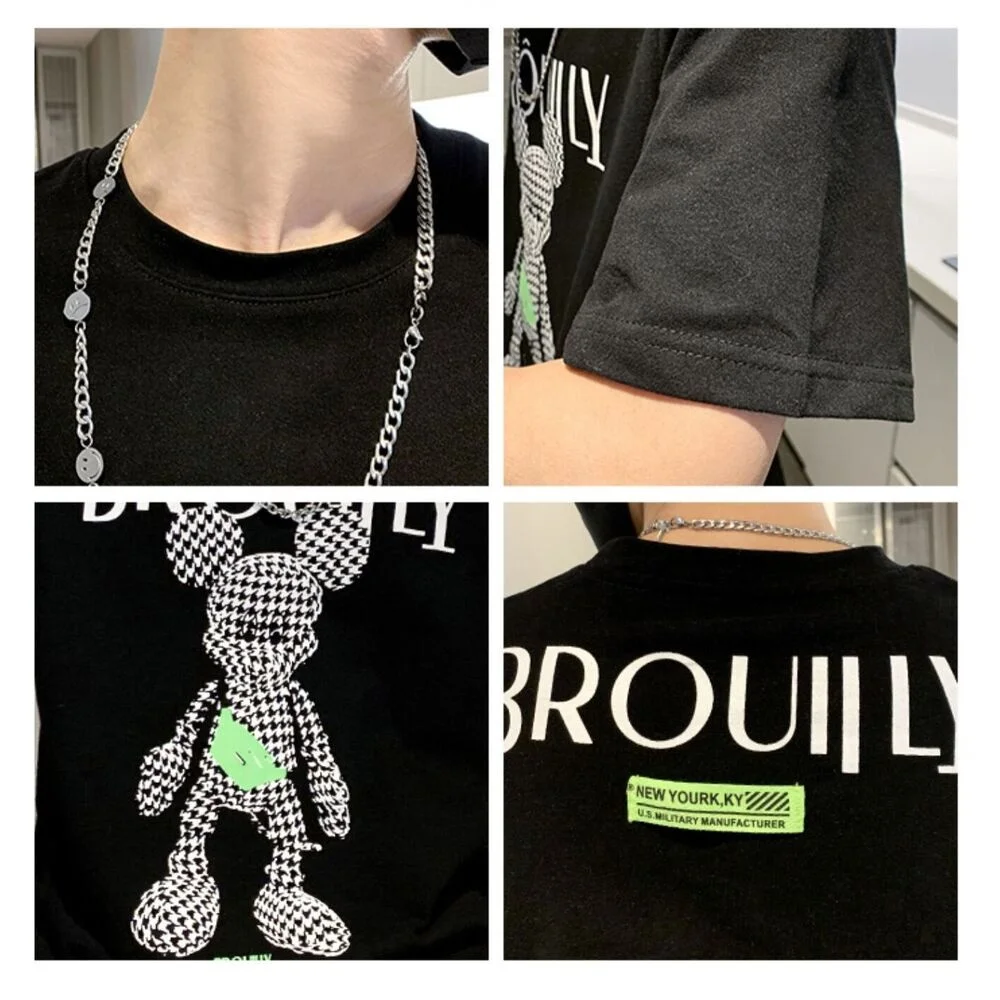 2023 neue männer T-shirt Kurzarm Mode Marke Mode Vielseitig INS Super Feuer Halbe Hülse Sommer Dünne Druck Top_voghion.com