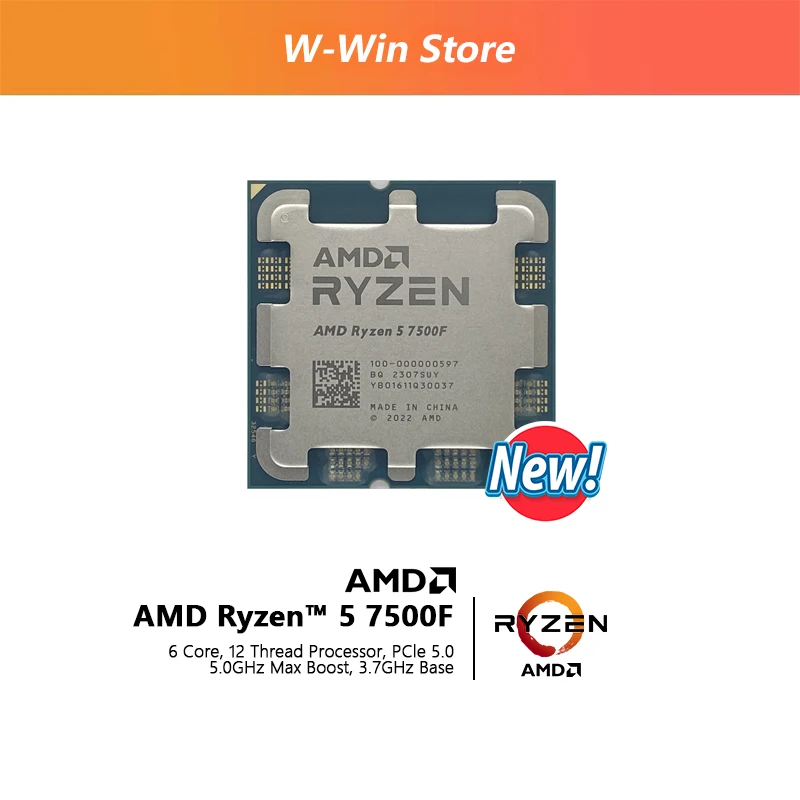AMD Ryzen 5 7500F R5 7500F 3.7GHz 6-Core 12-Thread CPU Processor 5NM L3=32M  100-000001015 Socket AM5 Tray New but without cooler - AliExpress