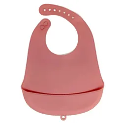 Silicone Waterproof Baby Feeding Bib - Hygienic Mealtime Protector (Burgundy)