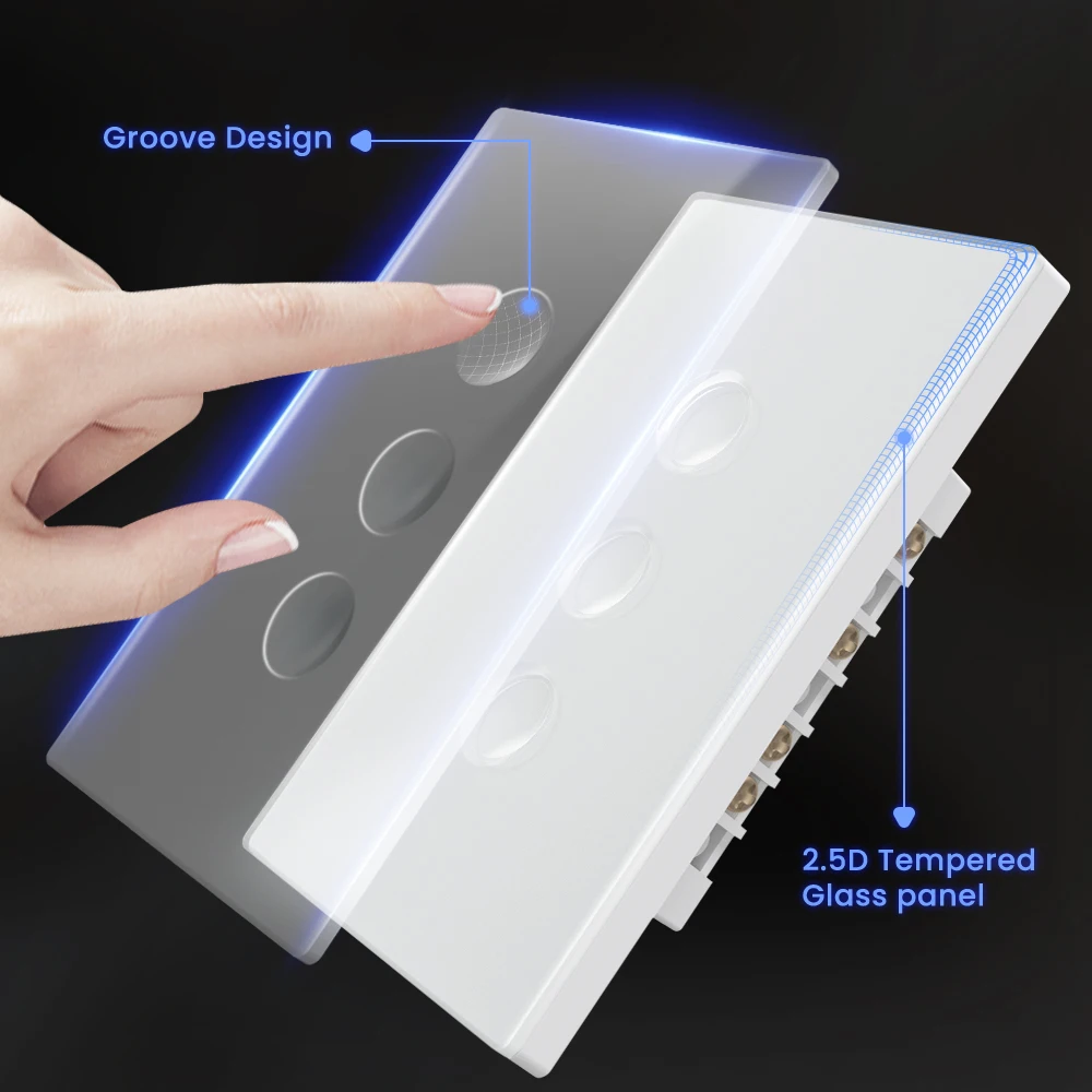 Smart WiFi Touch Switch No Neutral Wire Required Smart Home 1/2/3 Gang Light Swi