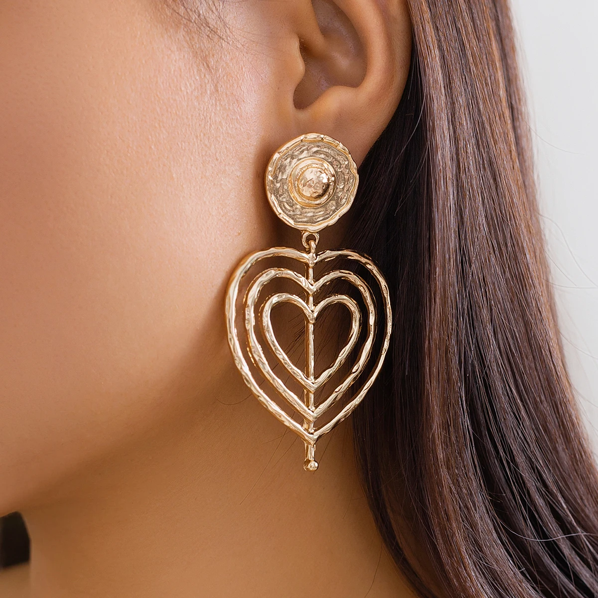 Exaggerated-Punk-Hollow-Double-Love-Heart-Drop-Earrings-for-Women ...