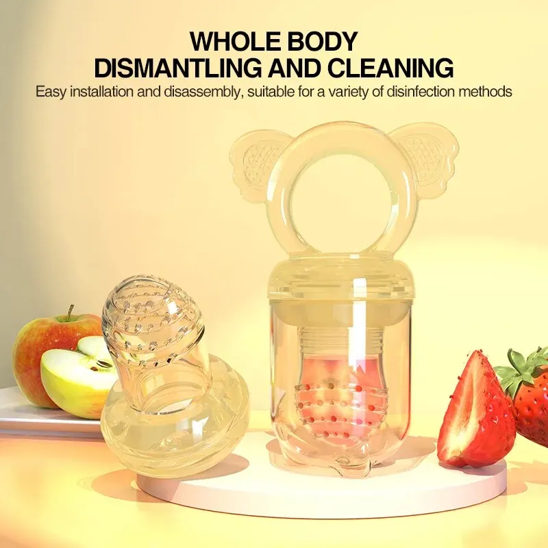 Baby Silicone Fruit Feeder Food Supplement Pacifier Molar Stick Supplementary Portable Kids Boys Girls silicone fruit feeder