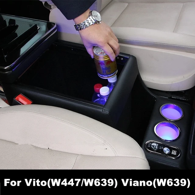 For Mercedes-Benz Viano Vito W639 2004-2014 1x Center Console Armrest Box  Storage With LED Atmosphere Light Wireless Charging - AliExpress