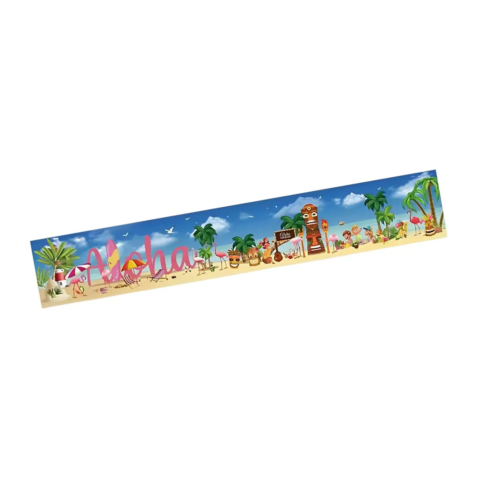 Summer Flamingo Baby Shower Decoration Aloha Party Decoration 50X300Cm Beach Aloha Fondale Banner