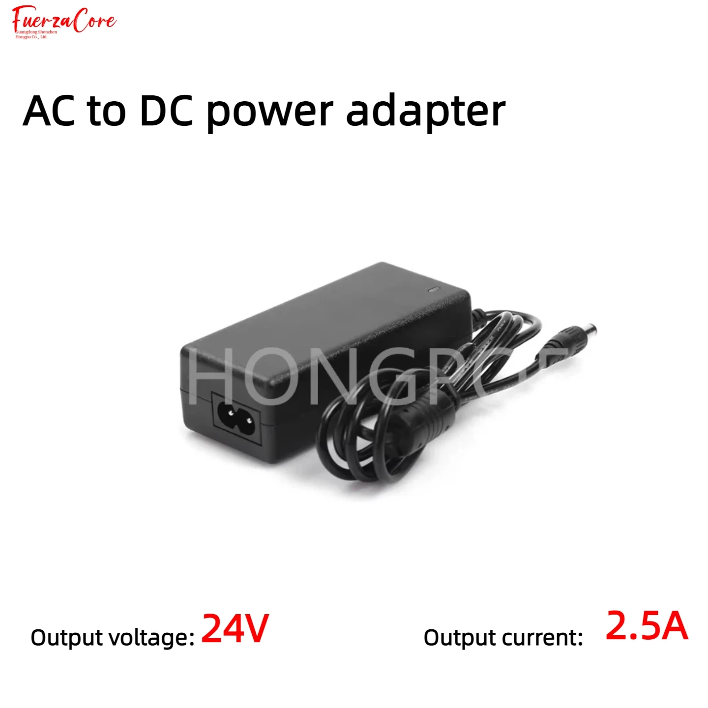 Universal 24V Power Adapter with Multi-Current Output and International Power Cord