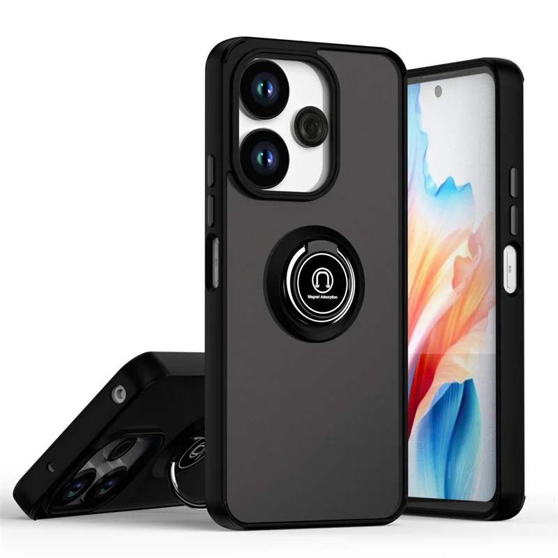 Armor Matte Shockproof Case with Magnetic Ring Holder & Stand Feature
