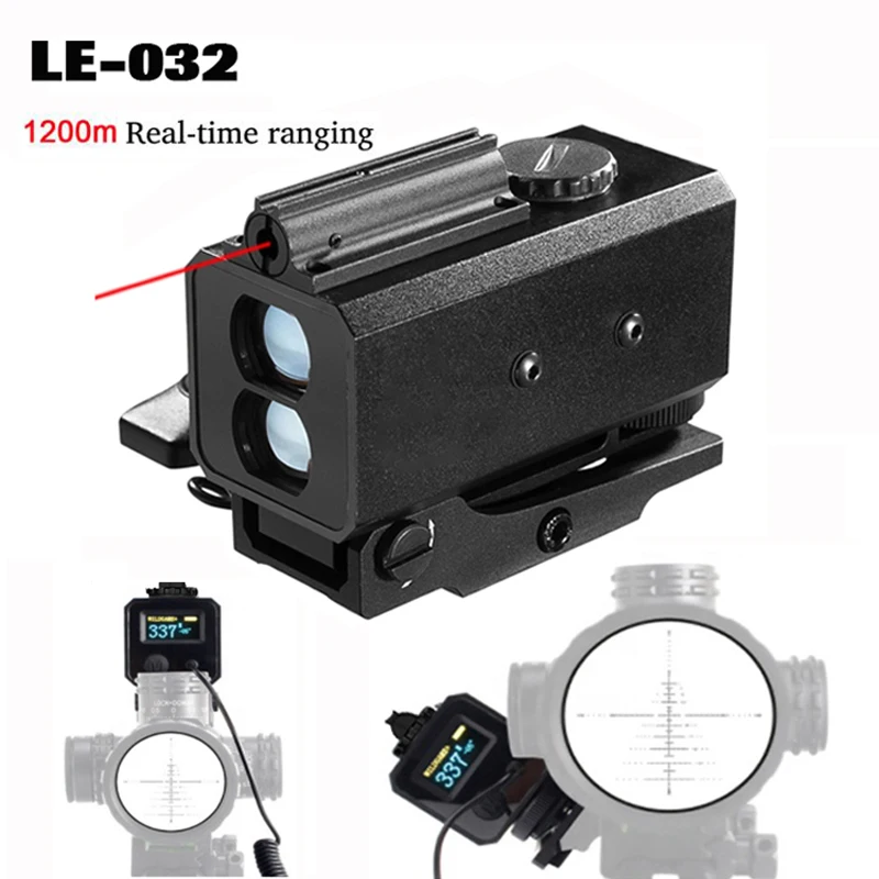 Laser Rangefinder 1200M Range Finder IP65 Waterproof Outdoor Real-time Tactical Mini Laser Rangefinder Hunting Scope Mountable For Aim Sight