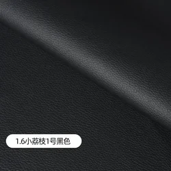 Luxurious Litchi Pattern Leather Fabric - Premium Upholstery Material for Car Interiors, Bags, Chairs, and DIY Projects - Waterproof and Durable, Sold Per Meter (No. 1 black)