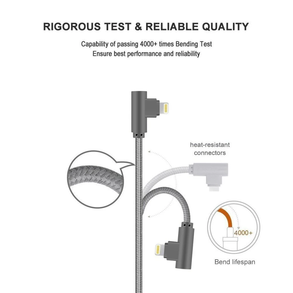 90도 USB 라이트닝 아이폰13 케이블 코드 게임용 와이어 아이폰12 11 X XS XR XS Max 8 7 아이패드 고속 충전 3m 충전 케이블
