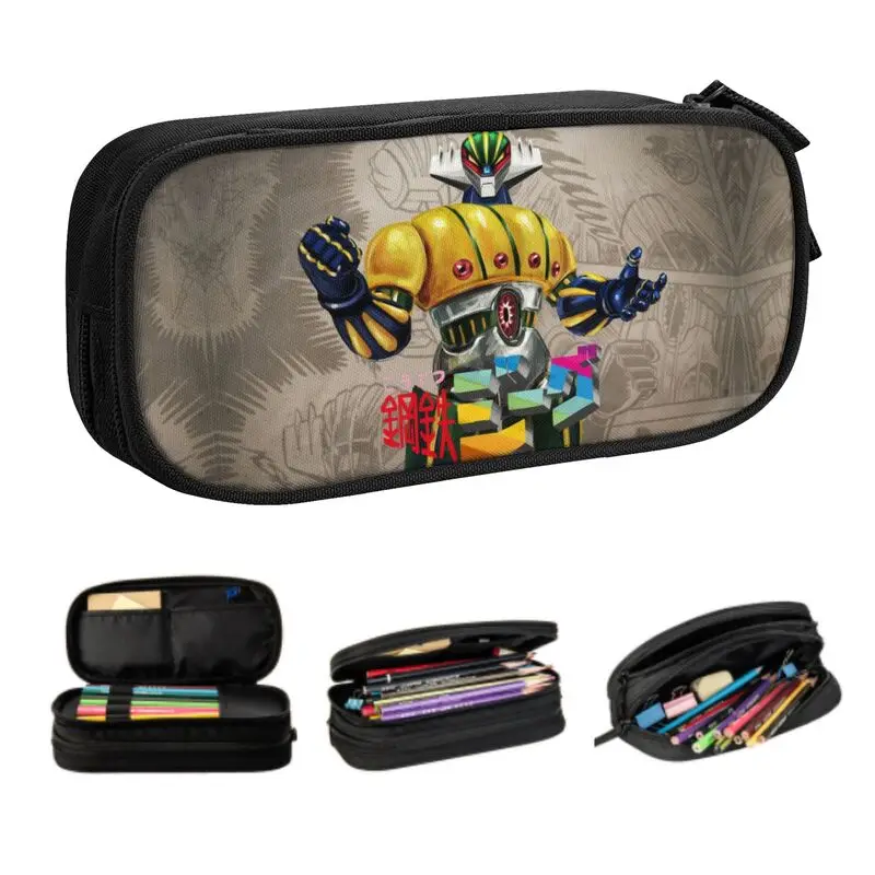 

Mazinger Z UFO Robot Kotetsu Jeeg Pencil Cases Boy Large Storage Steel Jeeg Japanese Mecha Anime Pencil Box Students Stationery