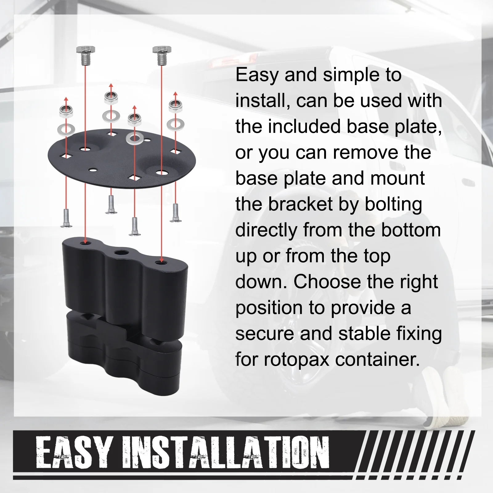 Portable Gas Can Pack Mount Lock Double Locking Mount Handle Fuel Tank Bracket Kit For Rotopax RX-LOX-PM LOX-PM RX-PM Spare Part