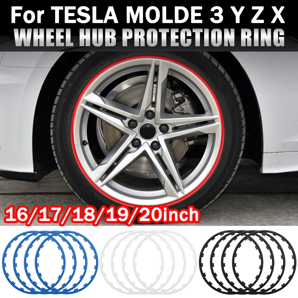 

16/17/18/19/20inch Car Wheel Rims Protector Tire Guard Lines Decor Strips for Tesla Model 3 Y S X 2017-2023 Auto Guard Accessory