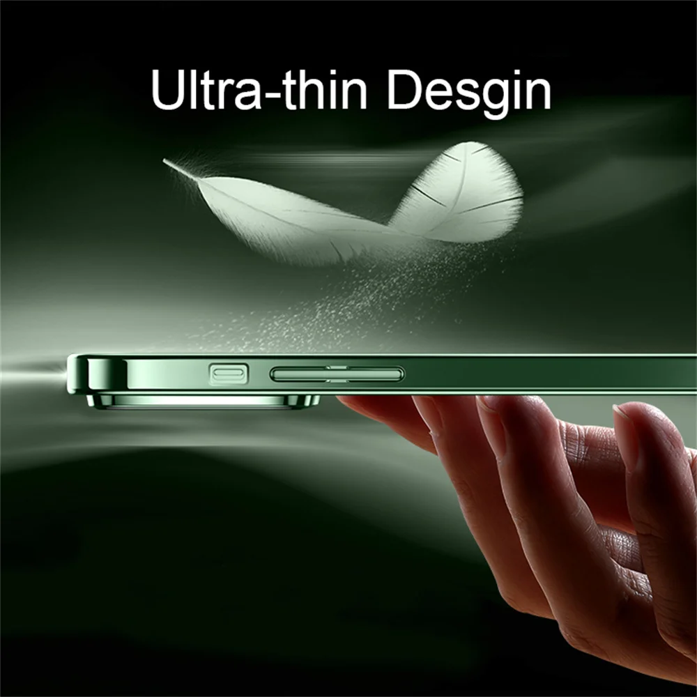 Luxury Original Plating Clear Phone Case with Full Lens Protection & Shockproof Cover