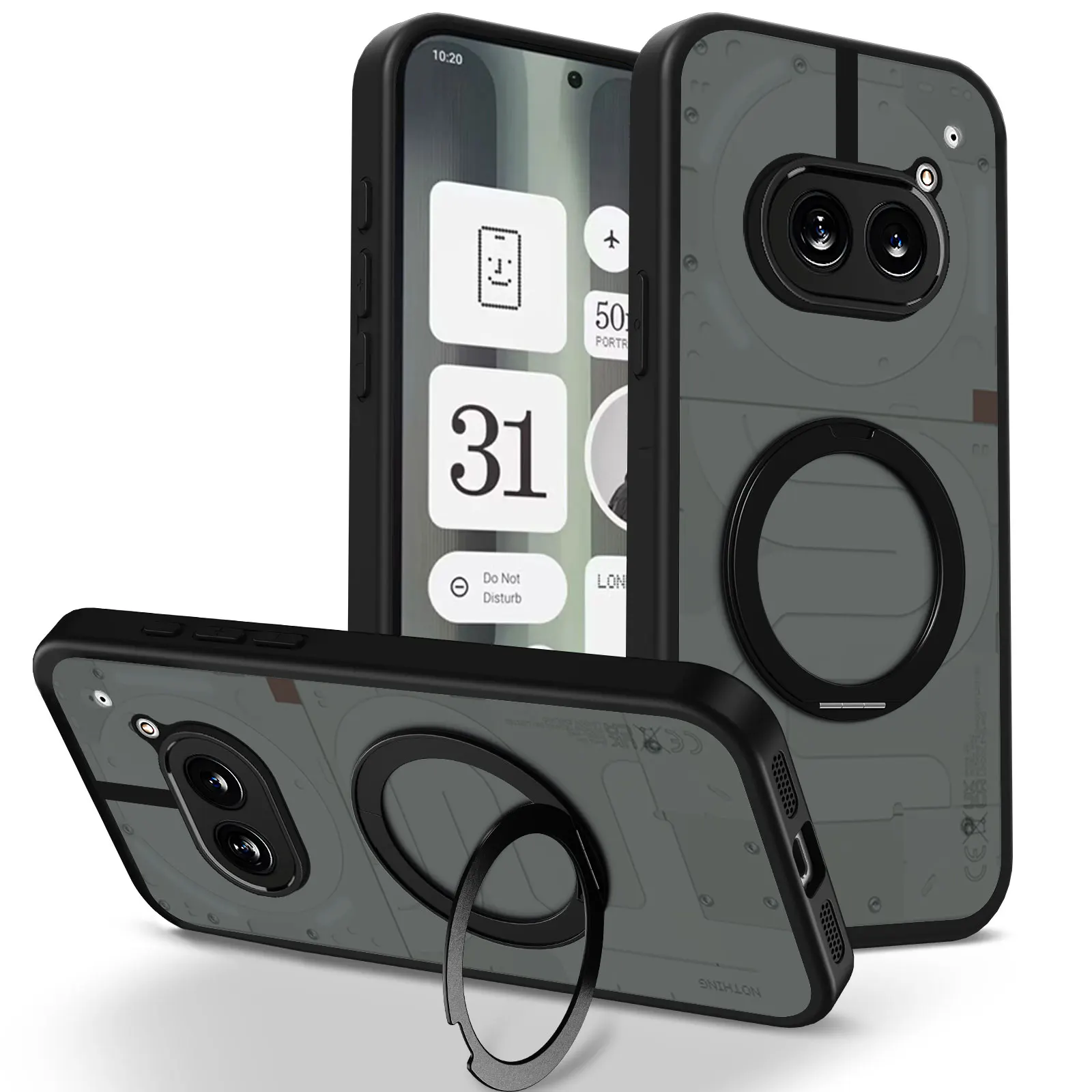 Enhanced Acrylic Frosted Magnetic 360 Stand Anti-Drop Phone Case