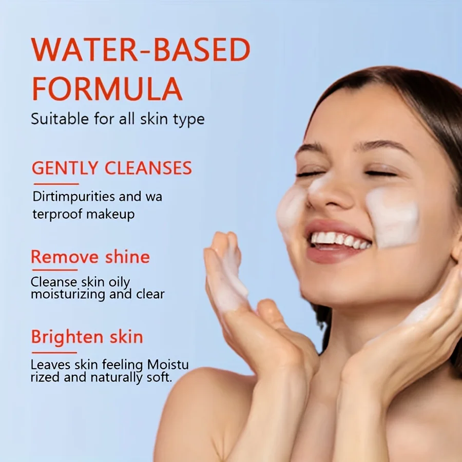GZE Combo Skin Face Cleanser 100ml Hydrating Gentle Daily Facial Wash Liquid To Foam Formula With Brush 2