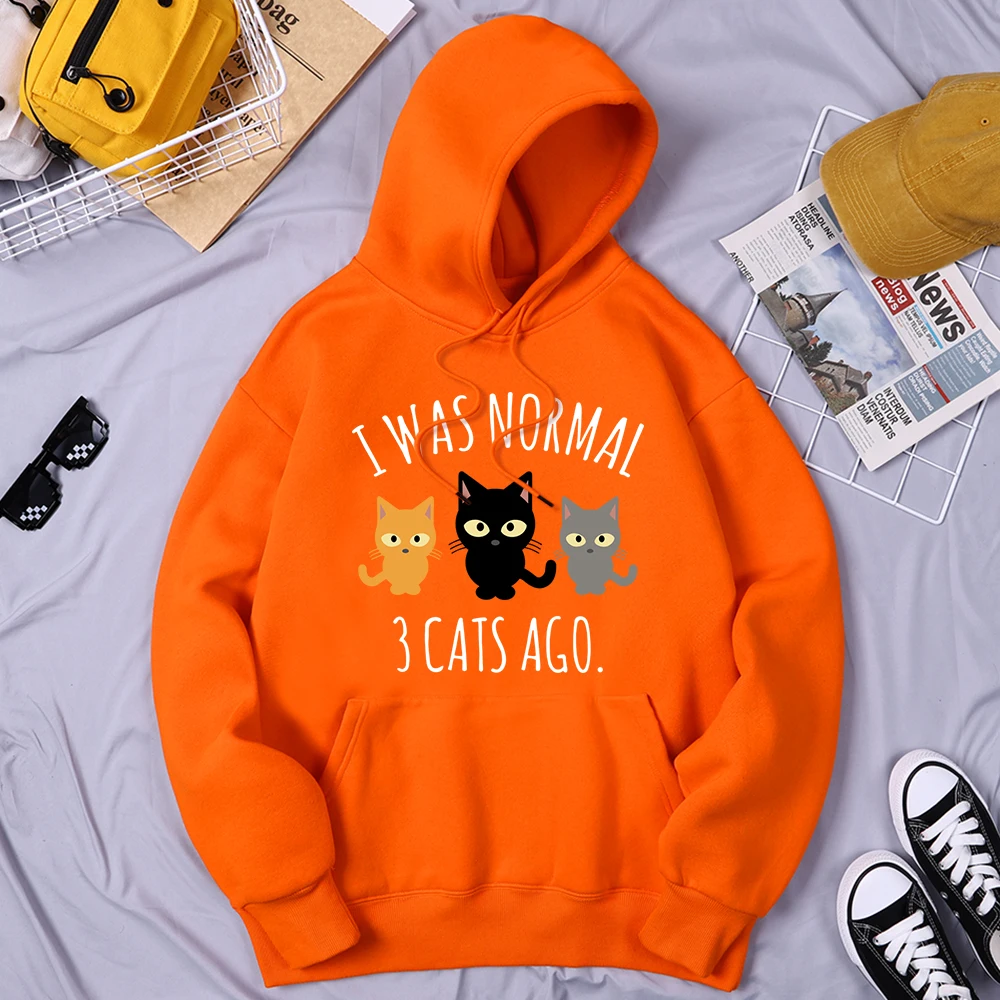 

I Was Normal 3 Cats Ago Male Tops Vintage Daily Casual Clothing Basic Comfortable Streetwears Harajuku Large Size Male Clothes