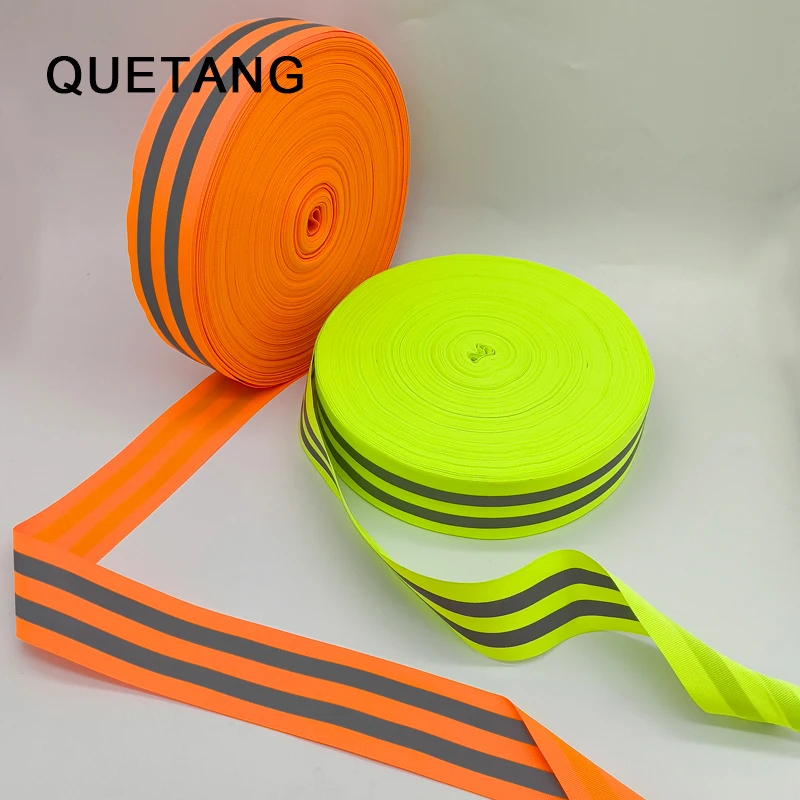 50mm wide safety reflective tape cloth woven tape for sewing reflective woven decorative strip, 3 meters long