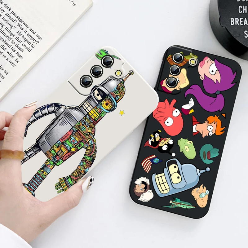 Divertente Futurama Robot Bender Per Samsung Phone Case Galaxy S22 S21 S20 Pro Fe S10 Note 20 10 Plus Ultra Liquid Rope Cover