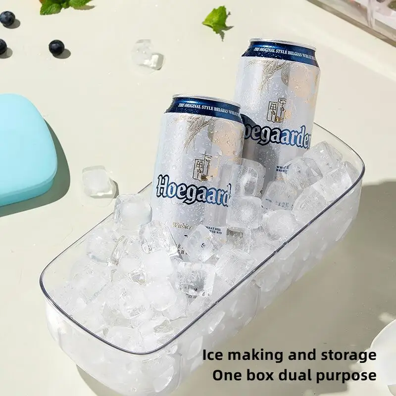Silicone Ice Mold And Storage box 2 In 1 Ice Cube Tray Making Mould Box Maker Bar Kitchen Accessories Utensils Home Gadgets