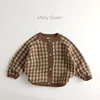 2025 New Autumn Korean Style 1-6Yrs Grid Sweater Coat Children Clothing Baby Girls Boys Knitting Cardigan Coat Long Sleeves