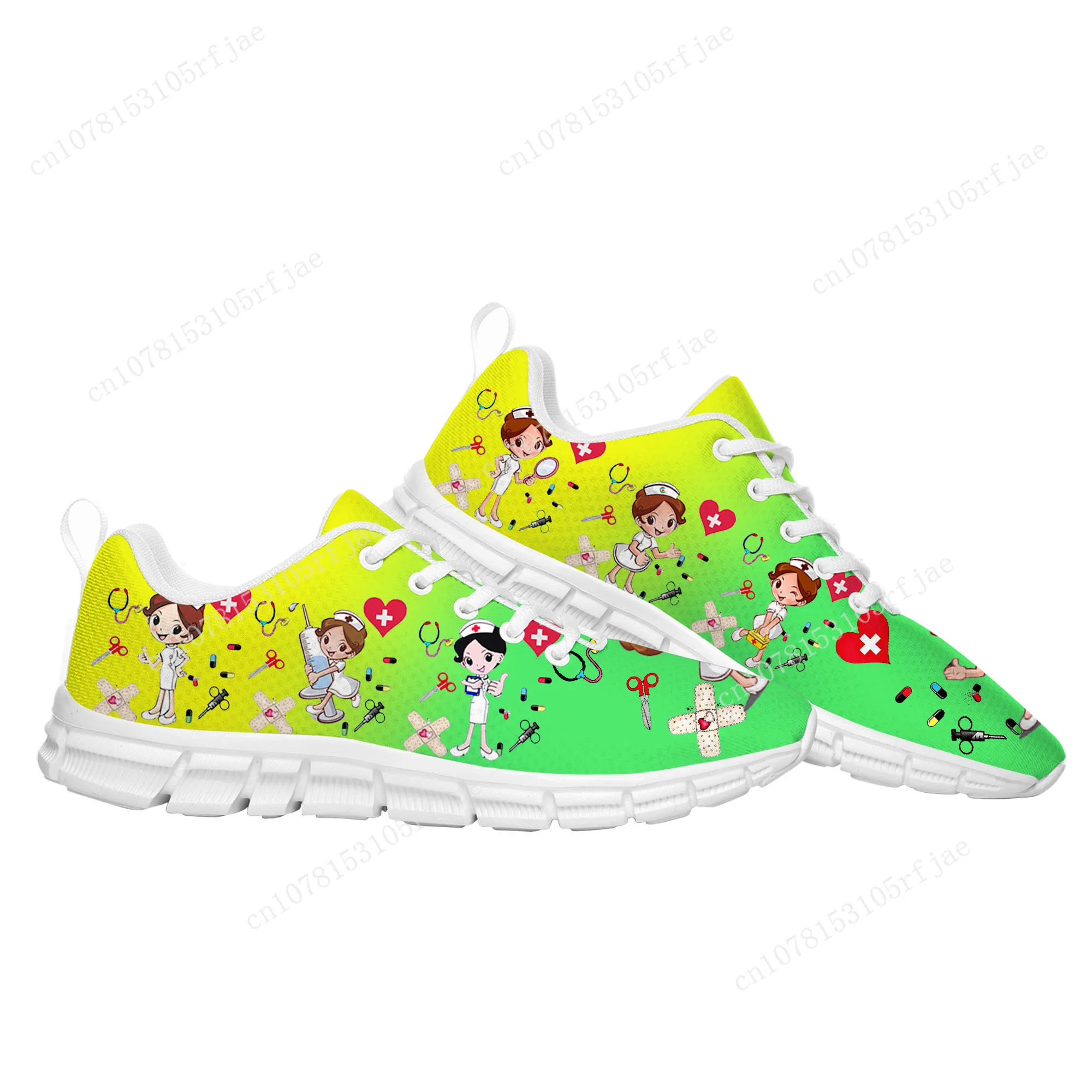 Gradient Nurse Medical Hospital Work Sports Custom Shoes High Quality Men Women Teenager Sneaker Tailor Made Couple Built Shoes