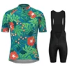 Summer Cycling Clothing Tropical Paradise Short Sleeve Bike Shirt Flower Print Riding Top Hawaii White Men's Cycling Jersey set  4