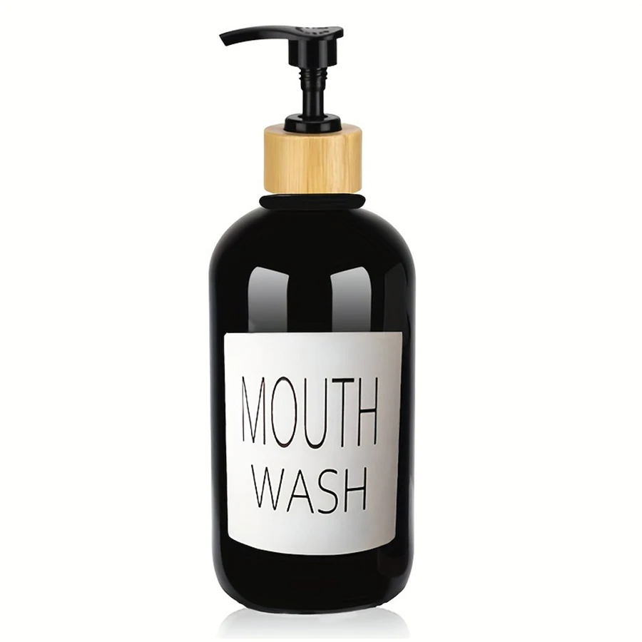 Mouthwash Dispenser with Bathroom Cup Holder plastics Mouthwash Container Mouth Wash Bottle Decanter Small Cup Dipsenser mouthwash dispenser