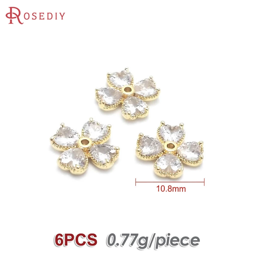 Elegant 18K Gold Brass Floral Bead Caps for DIY Jewelry & Earrings