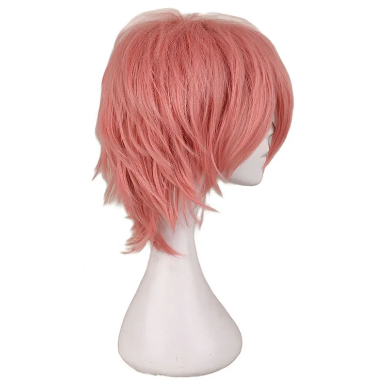 Parrucche sintetiche per cosplay anime da donna per uomo Capelli corti lisci Resistenza al calore Parrucche corte multicolori rosso bianco rosa grigio marrone - immagine 4