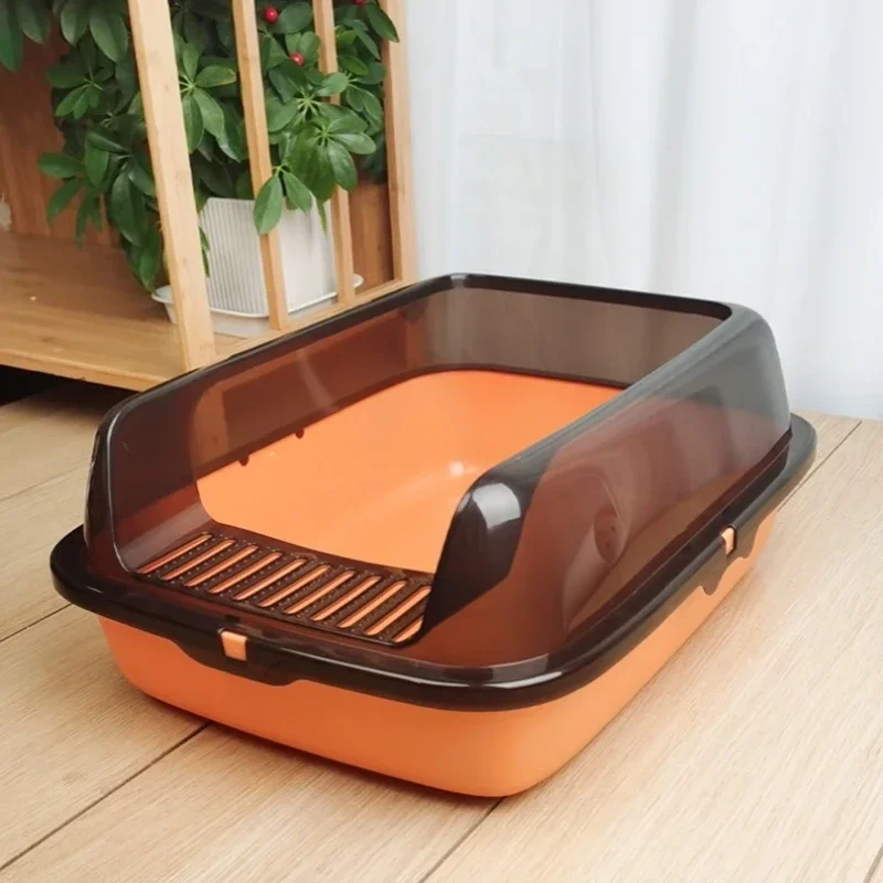 Cat Litter Box Design Semi-enclosed Sandbox Cat Tray Pet Toilet Prevent Splash Tray Goods For Kittens Litter Kitty Bedpans cat litter box