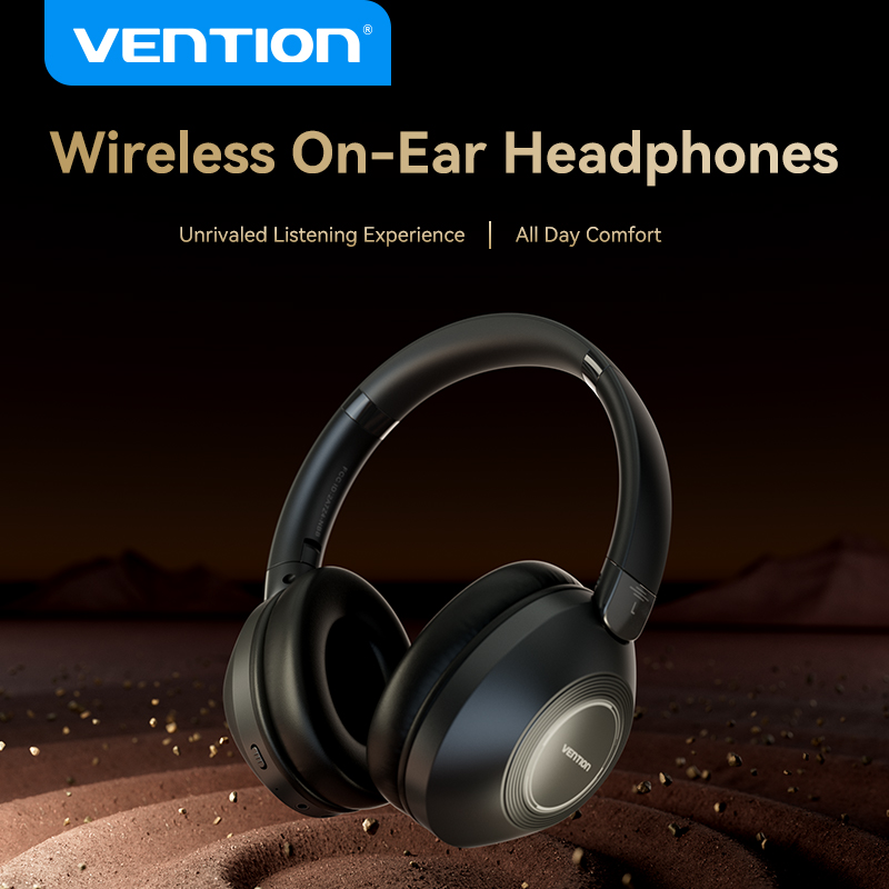 Vention Bluetooth 5.3 Wireless Headphones Noise Cancellation 40mm Driver Unit SBC/ACC Audio Sport Gaming Headphone With Mic