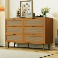 KOMHTOM chest of drawers with 6 Drawers Sideboard Wood Drawer