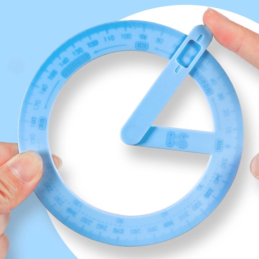 1PC Activity Protractor 360 Degree Student Angle Reader Teaching Aids Right Angle And Acute Drawing Stationery