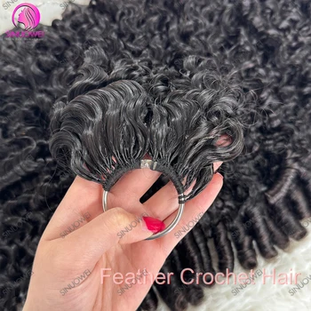 100% Human Hair Burmese Curly Double Drawn Feather Crochet Human Hair Pre-Separated Hair For Braiding 300g Extensions For Women 1