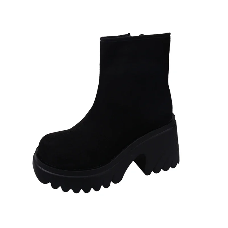 High Heels Women Ankle Boots Chunky Fashion Winter Shoes Dress New Luxury Pumps 2025 Casual Goth Chelsea Botas De Mujer Zapatos