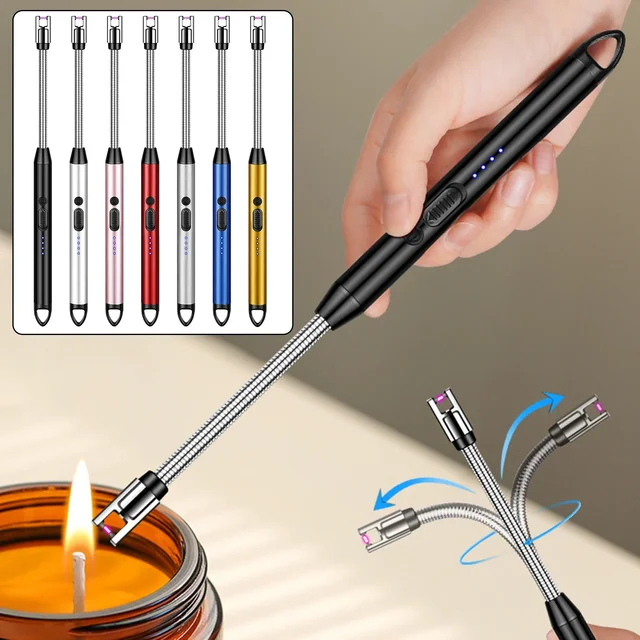 Type-C Rechargeable Kitchen Artifact Portable Smart Pulse Igniter Household Gas Stove Long Handle Electronic Lighter Wholesale 1