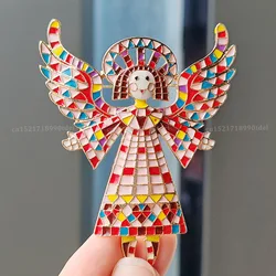 Retro Alloy Painted Brooches For Women Angel Wing Creative Girl Pins Badge 2 Colors Unisex Fairy Designer Luxury Jewelry Gifts