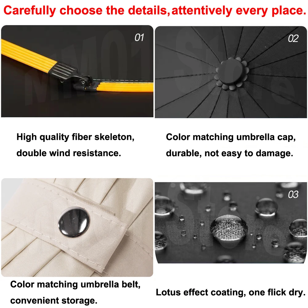 Folding Umbrella Automatic Umbrella Sun Umbrella 256 Bones Super Windproof Rain Umbrella Large Size Full Automatic Men Business Umbrellas Three Fold UV Protection Lady Sunshade