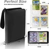 Leather Anime Trading Card Holder 4-Grid Zipper Game Card Collections Pack Baseball Card Storge Bag For Storage 400 Cards Holded 1