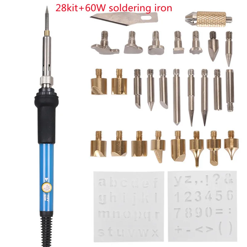 rework station 110V 220V 60W Welding Repair Tools 60W Carving Pyrography Pen Kit Adjustable Temperature Soldering Iron Wood Burning Kit best soldering iron for electronics