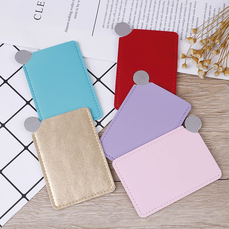 1 x stainless steel mirror with carry sleeve Card Pocket Mirror Makeup Portable Travel Stainless Steel Unbreakable 5