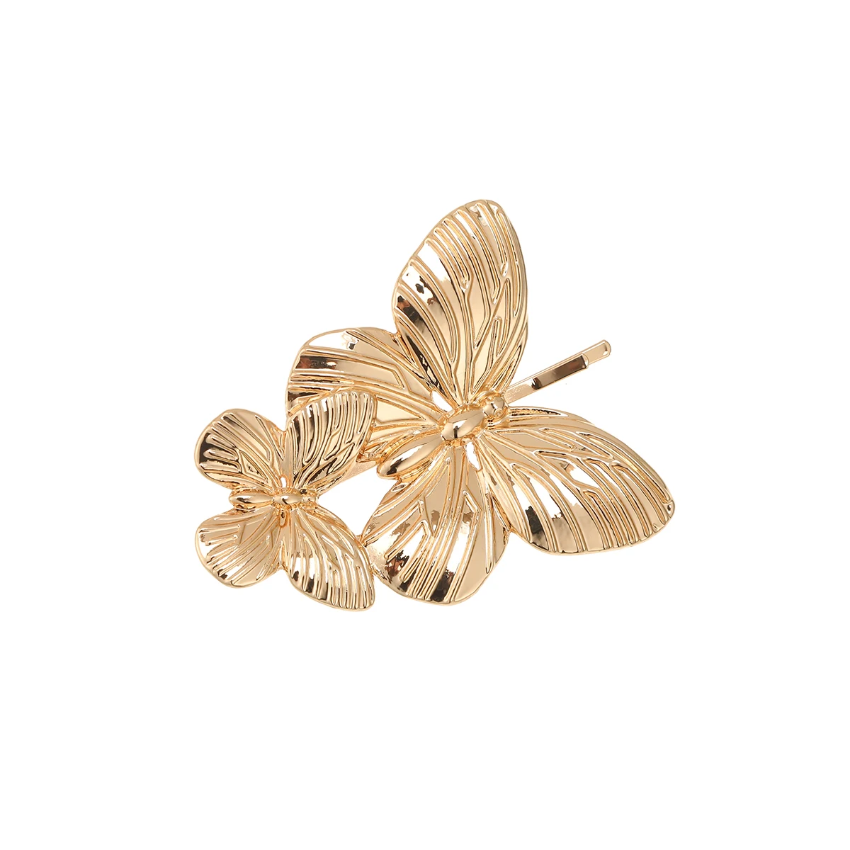 Golden Butterfly Alloy Word Clip Hairpin For Women French Elegant Design Hair Clip New Braided Ponytail Hair Clip Headwear