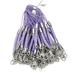 Multicolor Braided Lanyards with Lobster Clasps for DIY Jewelry and Keyrings - Pack of 10 (Light Purple)