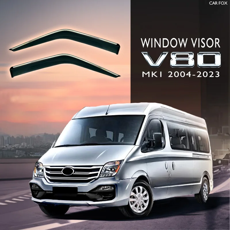 

FOR LDV MAXUS V80 MK1 2004-2023 Present Plastic Window Visor Vent Shades Sun Rain Deflector Guardv