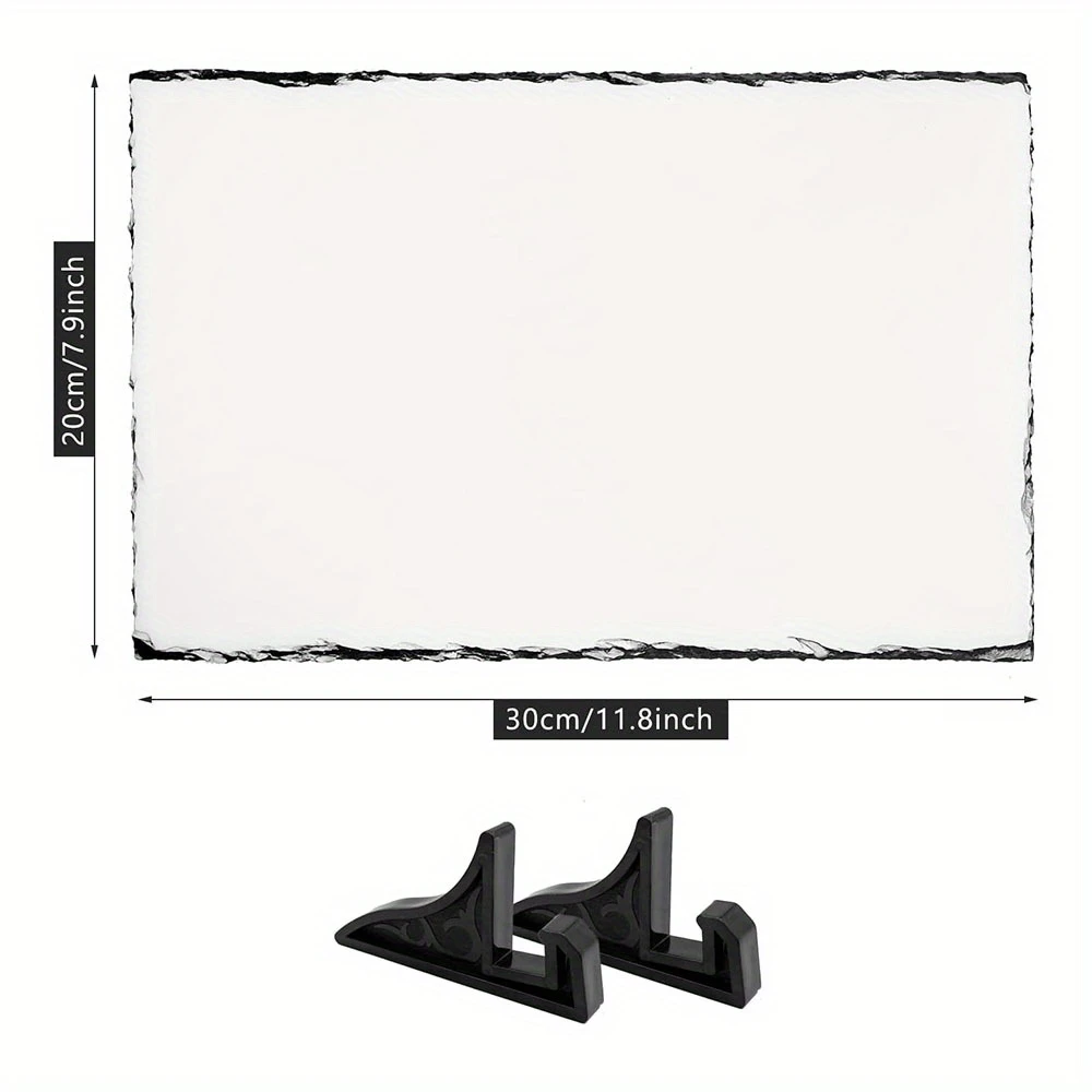 1pc Sublimation Blank Slate Rock Picture Frame with Stand DIY Memorial Frame for Heat Transfer 4 Shapes