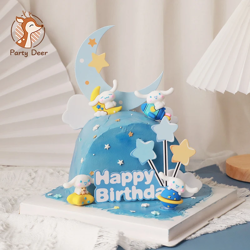 

Топпер для торта в виде собаки на день рождения, товары для выпечки в Корейском стиле Ins Moon детские подарки для кексов, принадлежности для выпечки, украшения в подарок