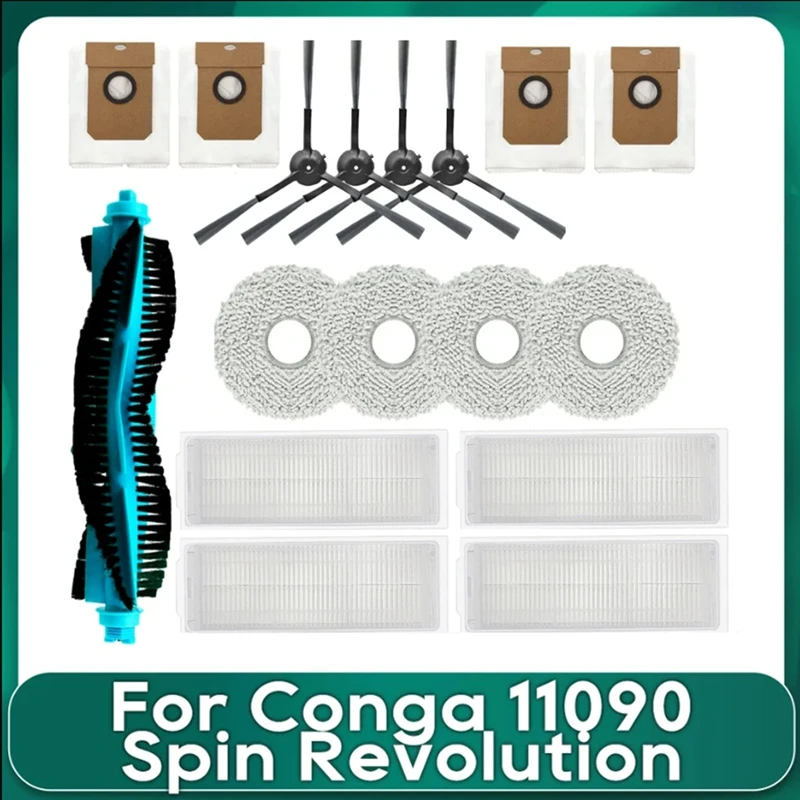 Replacement Parts for Cecotec Conga 11090 Spin Revolution Robot Vacuums Cleaner Main Side Brush Filter Mop Dust Bag